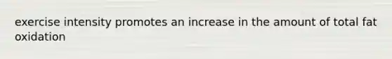 exercise intensity promotes an increase in the amount of total fat oxidation