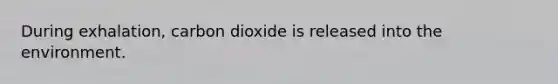 During exhalation, carbon dioxide is released into the environment.