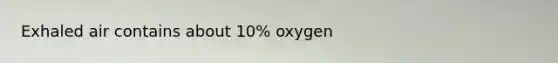 Exhaled air contains about 10% oxygen