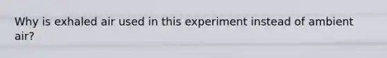 Why is exhaled air used in this experiment instead of ambient air?