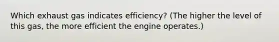 Which exhaust gas indicates efficiency? (The higher the level of this gas, the more efficient the engine operates.)