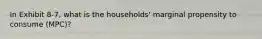 In Exhibit 8-7, what is the households' marginal propensity to consume (MPC)?