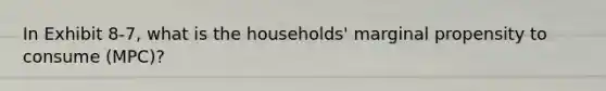 In Exhibit 8-7, what is the households' marginal propensity to consume (MPC)?