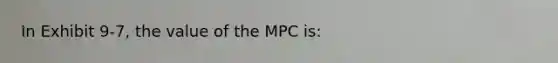 In Exhibit 9-7, the value of the MPC is: