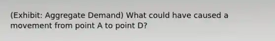 (Exhibit: Aggregate Demand) What could have caused a movement from point A to point D?