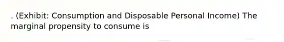 . (Exhibit: Consumption and Disposable Personal Income) The marginal propensity to consume is