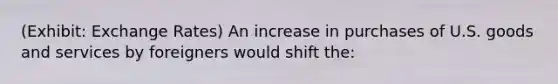 (Exhibit: Exchange Rates) An increase in purchases of U.S. goods and services by foreigners would shift the: