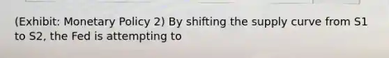 (Exhibit: Monetary Policy 2) By shifting the supply curve from S1 to S2, the Fed is attempting to