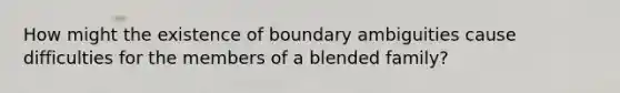 How might the existence of boundary ambiguities cause difficulties for the members of a blended family?