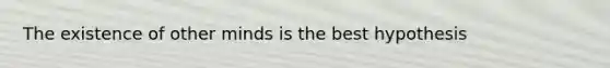 The existence of other minds is the best hypothesis