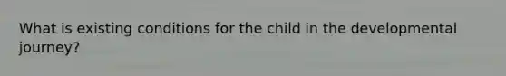 What is existing conditions for the child in the developmental journey?