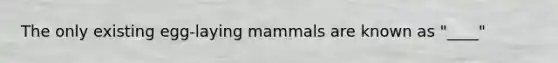 The only existing egg-laying mammals are known as "____"