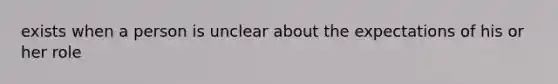 exists when a person is unclear about the expectations of his or her role