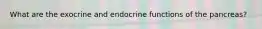 What are the exocrine and endocrine functions of the pancreas?