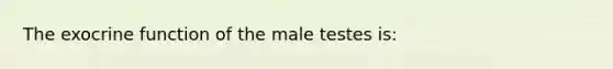 The exocrine function of the male testes is: