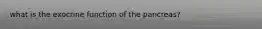 what is the exocrine function of the pancreas?