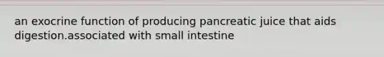 an exocrine function of producing pancreatic juice that aids digestion.associated with small intestine