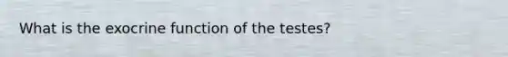 What is the exocrine function of the testes?