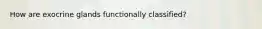 How are exocrine glands functionally classified?