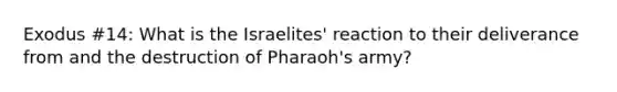 Exodus #14: What is the Israelites' reaction to their deliverance from and the destruction of Pharaoh's army?