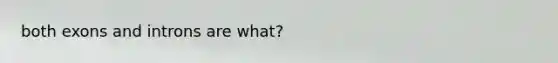 both exons and introns are what?