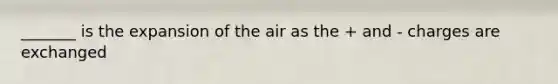 _______ is the expansion of the air as the + and - charges are exchanged