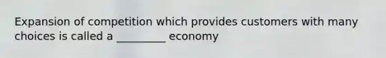 Expansion of competition which provides customers with many choices is called a _________ economy