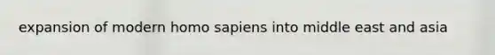 expansion of modern homo sapiens into middle east and asia