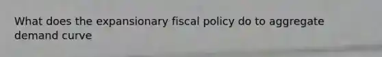 What does the expansionary fiscal policy do to aggregate demand curve