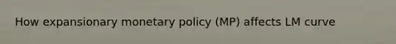 How expansionary monetary policy (MP) affects LM curve