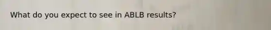 What do you expect to see in ABLB results?