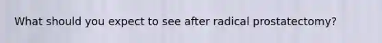 What should you expect to see after radical prostatectomy?