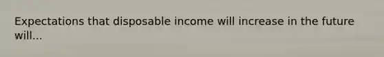 Expectations that disposable income will increase in the future will...