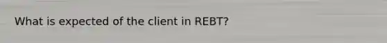 What is expected of the client in REBT?