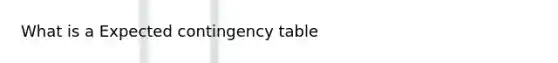 What is a Expected contingency table