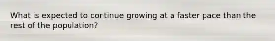 What is expected to continue growing at a faster pace than the rest of the population?