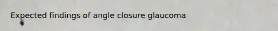 Expected findings of angle closure glaucoma