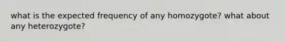 what is the expected frequency of any homozygote? what about any heterozygote?