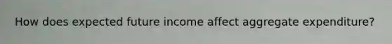 How does expected future income affect aggregate expenditure?