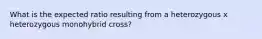 What is the expected ratio resulting from a heterozygous x heterozygous monohybrid cross?