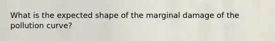 What is the expected shape of the marginal damage of the pollution curve?