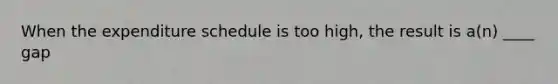 When the expenditure schedule is too high, the result is a(n) ____ gap