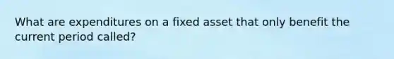 What are expenditures on a fixed asset that only benefit the current period called?