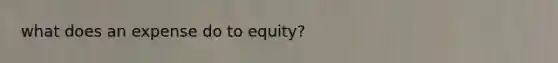 what does an expense do to equity?