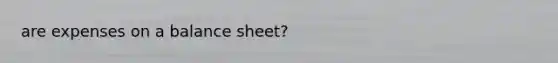 are expenses on a balance sheet?