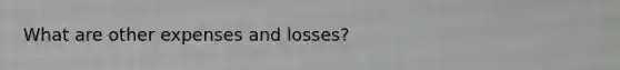 What are other expenses and losses?