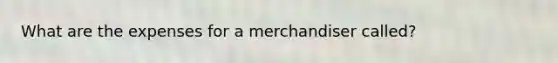 What are the expenses for a merchandiser called?