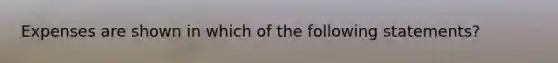 Expenses are shown in which of the following statements?