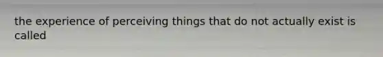 the experience of perceiving things that do not actually exist is called