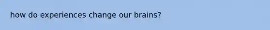 how do experiences change our brains?